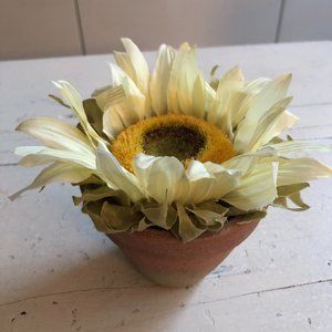 NIB | Pottery Barn Potted Faux Yellow Sunflower
